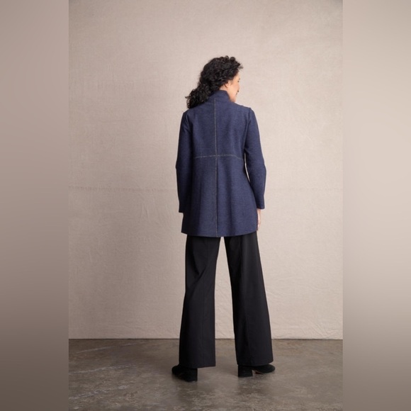 Habitat Shaped Felt Car Coat Zip Up Longline Jacket in Forest Green, 62324, XS - Picture 7 of 9